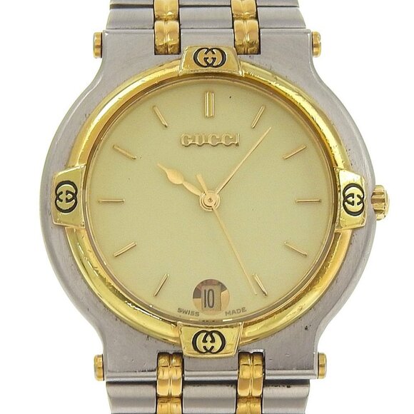 GUCCI Watches 9000M goldDial Stainless Steel Quartz Analog display Boys - Picture 1 of 8